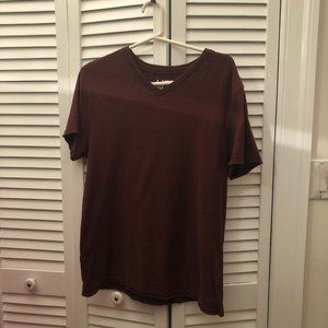 Helix women maroon burgundy short sleeves TS, L